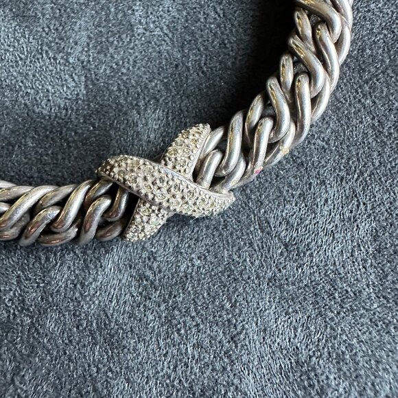 David Yurman Diamond X Chain Necklace w/ White Diamonds - Picture 5 of 16